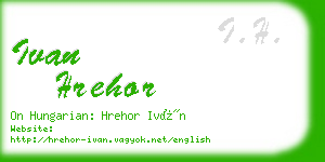 ivan hrehor business card
